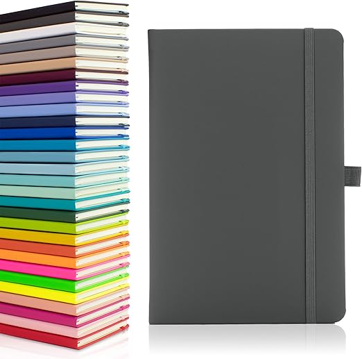 Paperiora Notes London Eco A5 Hardback Notebook – Lined, Dark Grey
