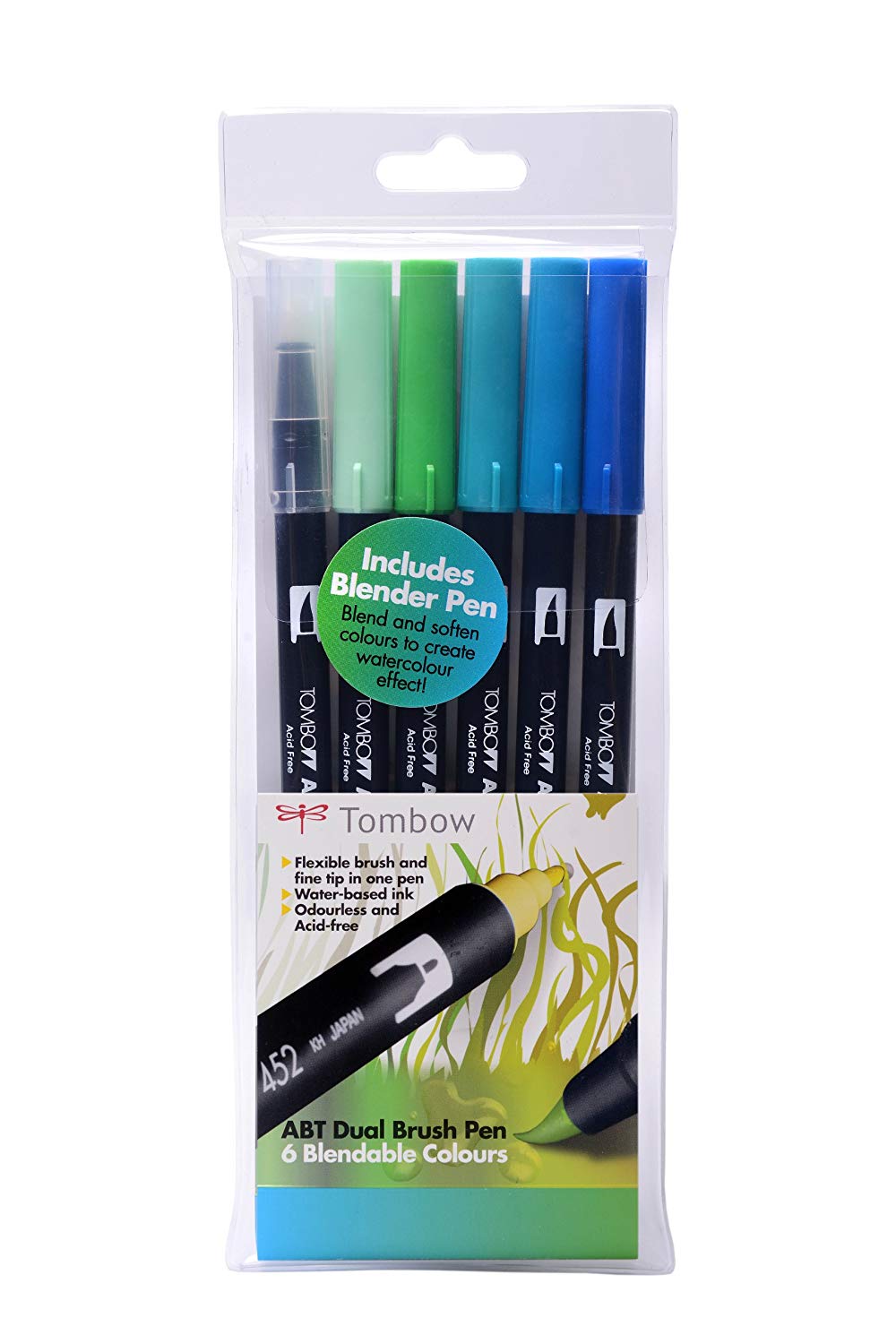 Tombow ABT Dual Brush Pen - pack of 6 (various colours)