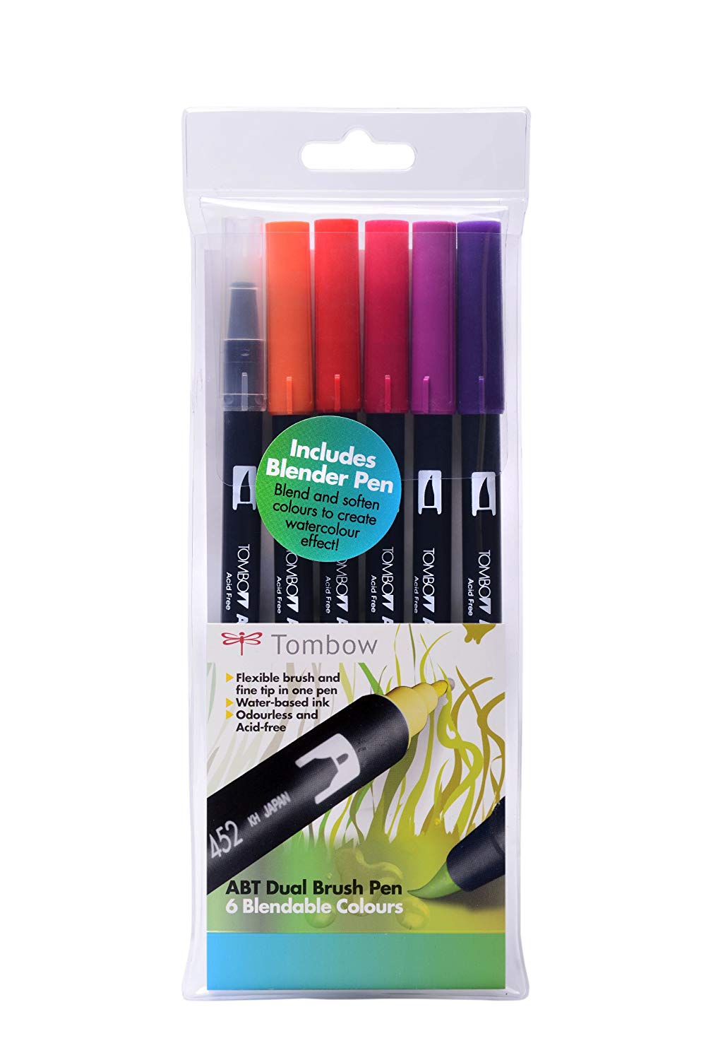 Tombow ABT Dual Brush Pen - pack of 6 (various colours)
