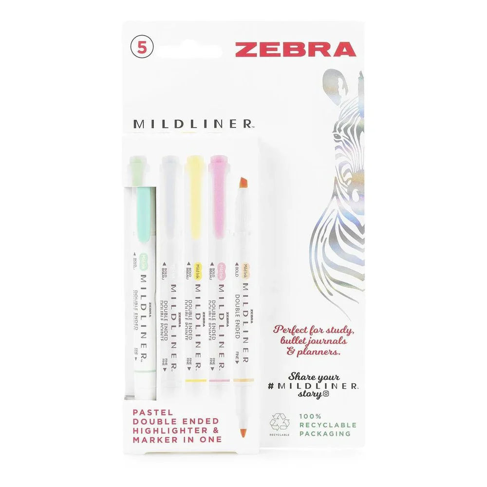 Zebra Midliner Highlighter 5-pack